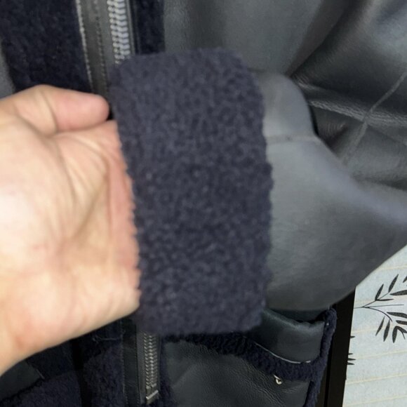 Size:6💕 Coach Genuine Black Shearling Two Side with Hoodie Tall Jacket Coat - Picture 3 of 16